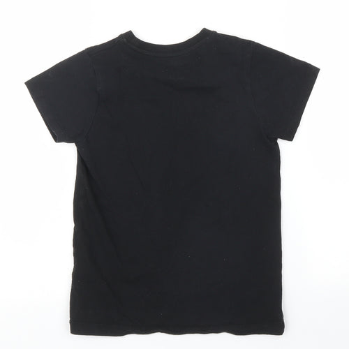 Matalan Girls Black   Basic T-Shirt Size 7 Years