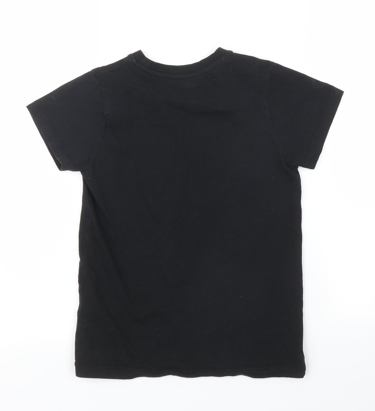 Matalan Girls Black   Basic T-Shirt Size 7 Years