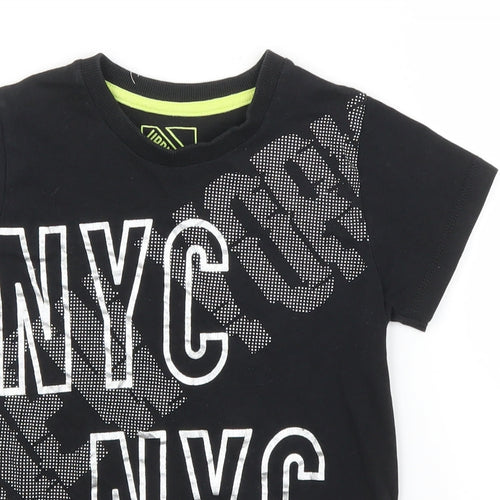 Matalan Girls Black   Basic T-Shirt Size 7 Years