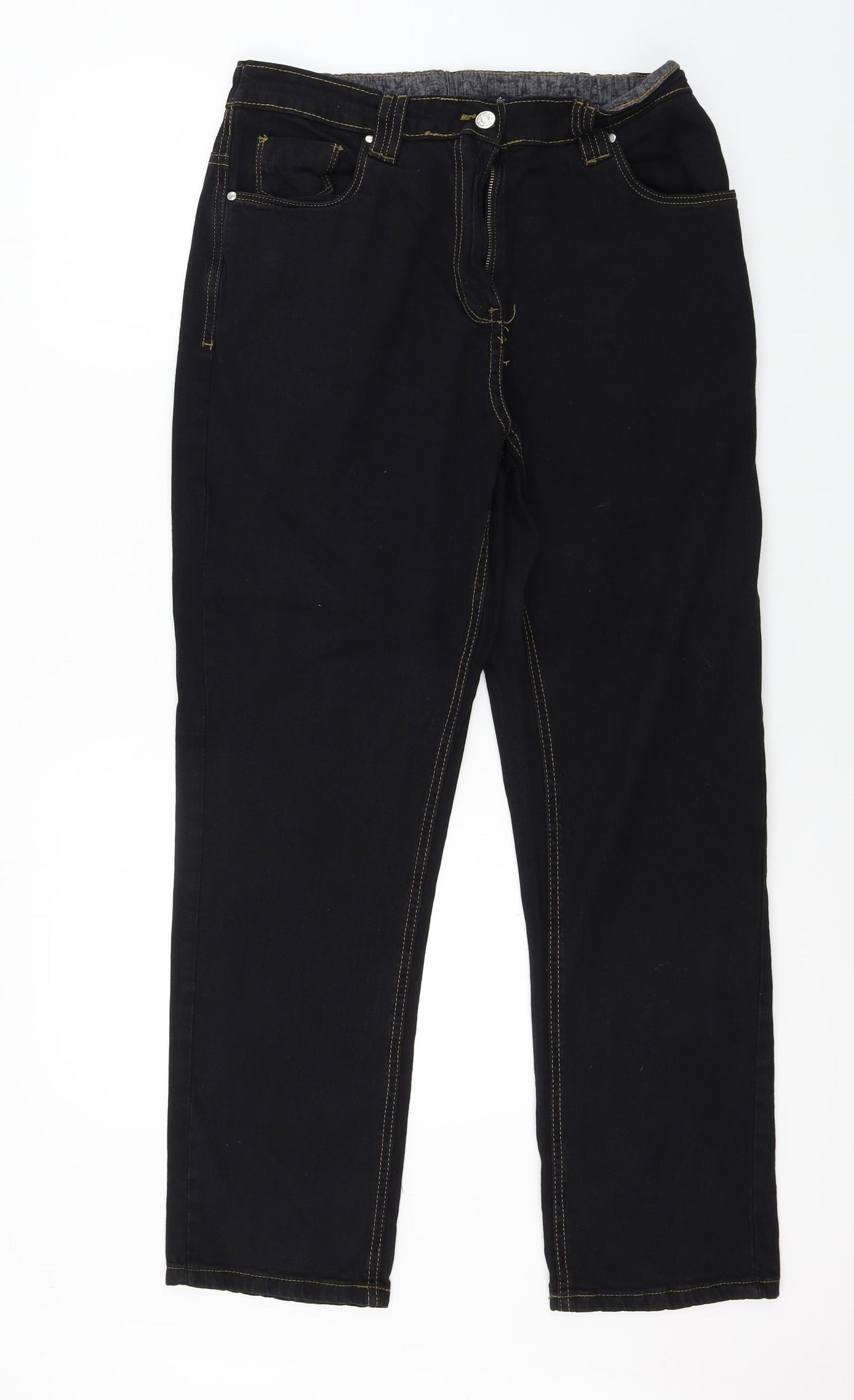Simply Be Womens Black   Straight Jeans Size 14 L27 in