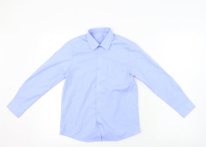 George  Boys Blue   Basic Button-Up Size 8-9 Years