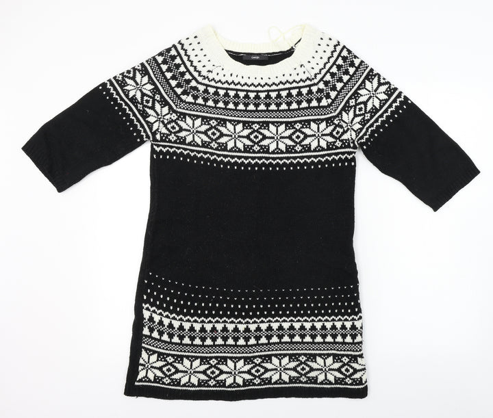 George Womens Black Geometric Jumpsuit One-Piece Size 12