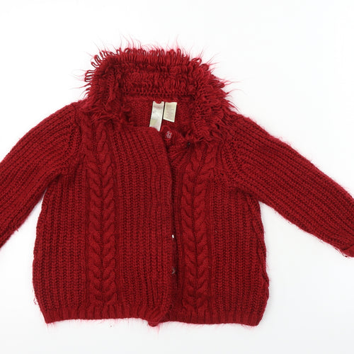 Strawberry Faire  Girls Red   Cardigan Jumper Size 4 Years