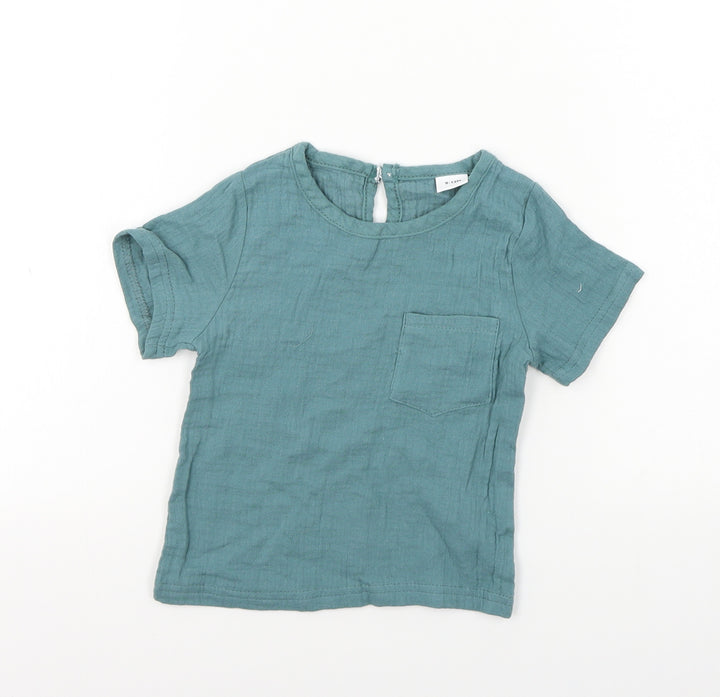 Preworn Boys Green Basic T-Shirt Size 9-12 Months