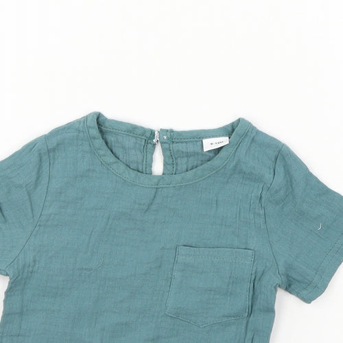 Preworn  Boys Green   Basic T-Shirt Size 9-12 Months