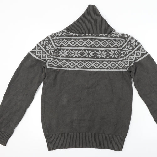 Cedar Wood State  Mens Grey Geometric  Pullover Jumper Size S
