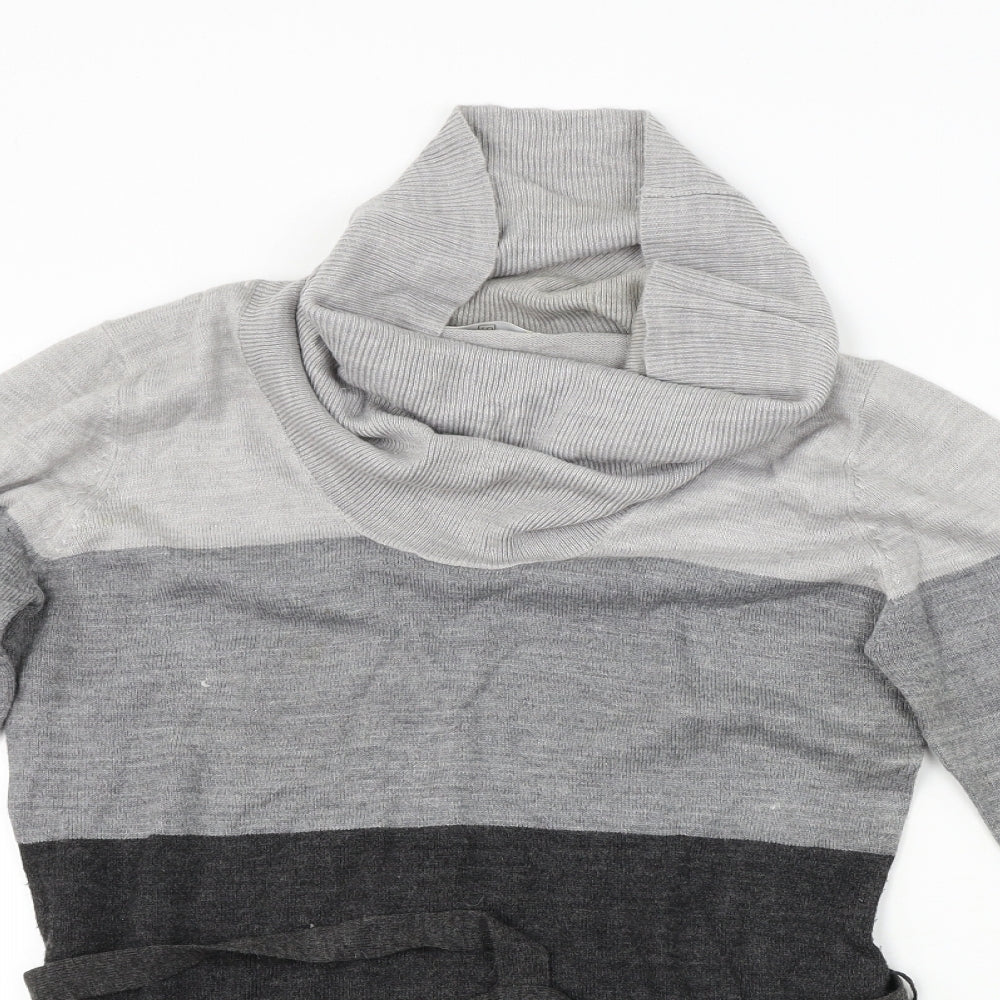 TU Womens Grey Striped  Jumper Dress  Size 10