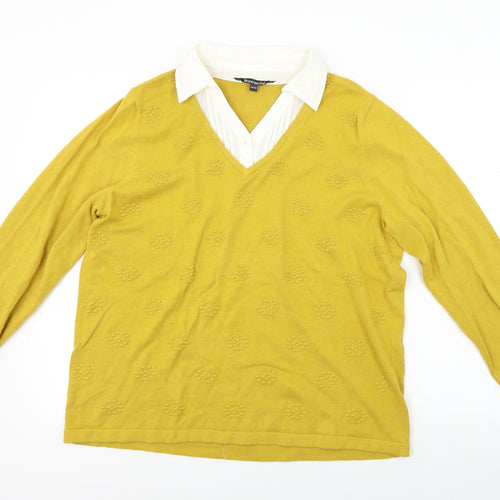 Bonmarché  Womens Yellow   Pullover Jumper Size 20