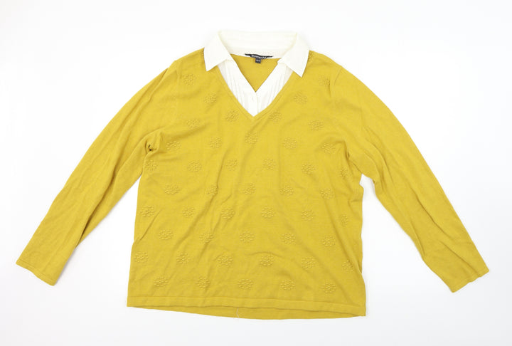 Bonmarché Womens Yellow Pullover Jumper Size 20