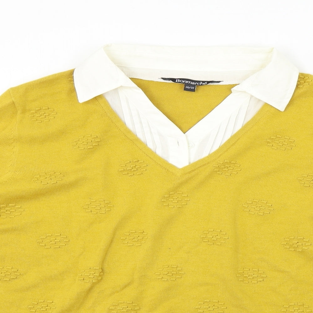 Bonmarché  Womens Yellow   Pullover Jumper Size 20