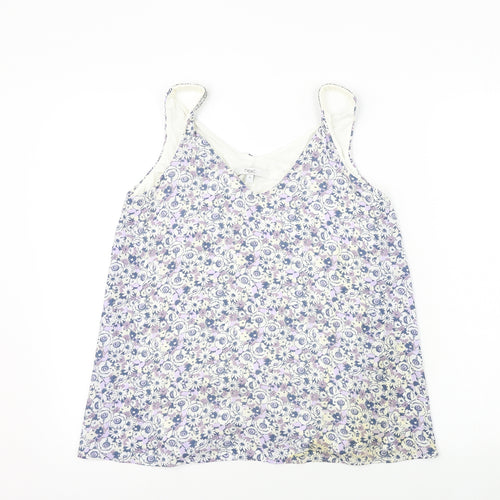 NEXT  Womens White Floral  Basic Tank Size 10