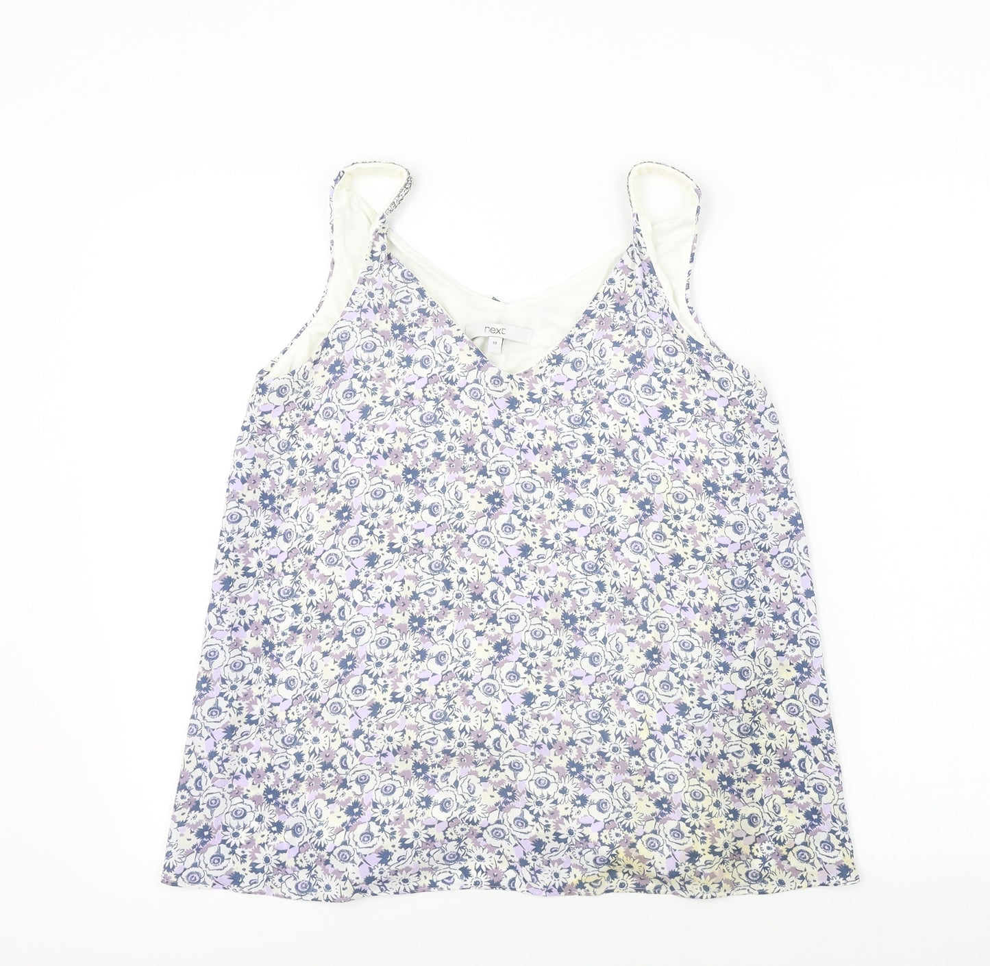 NEXT  Womens White Floral  Basic Tank Size 10