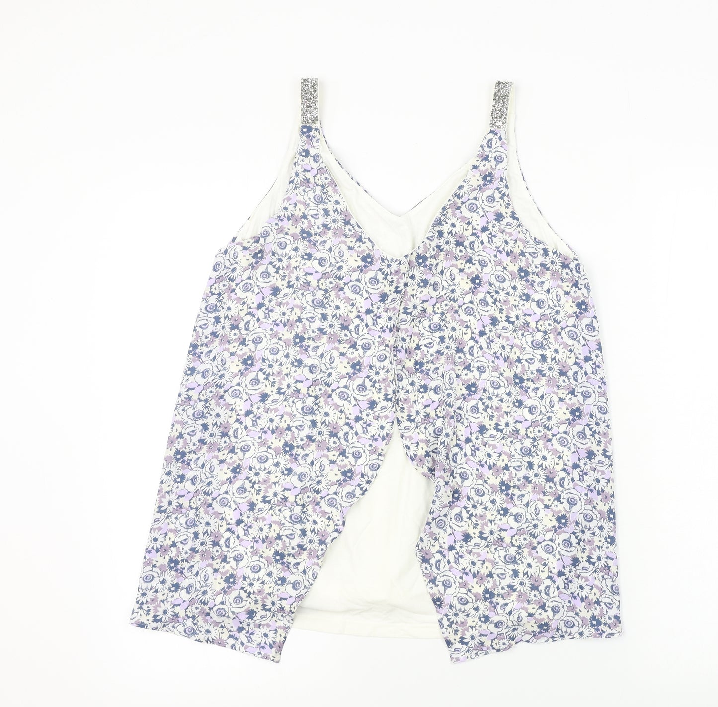 NEXT  Womens White Floral  Basic Tank Size 10