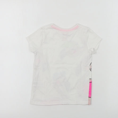 F&F  Girls White Animal Print  Basic T-Shirt Size 3-4 Years