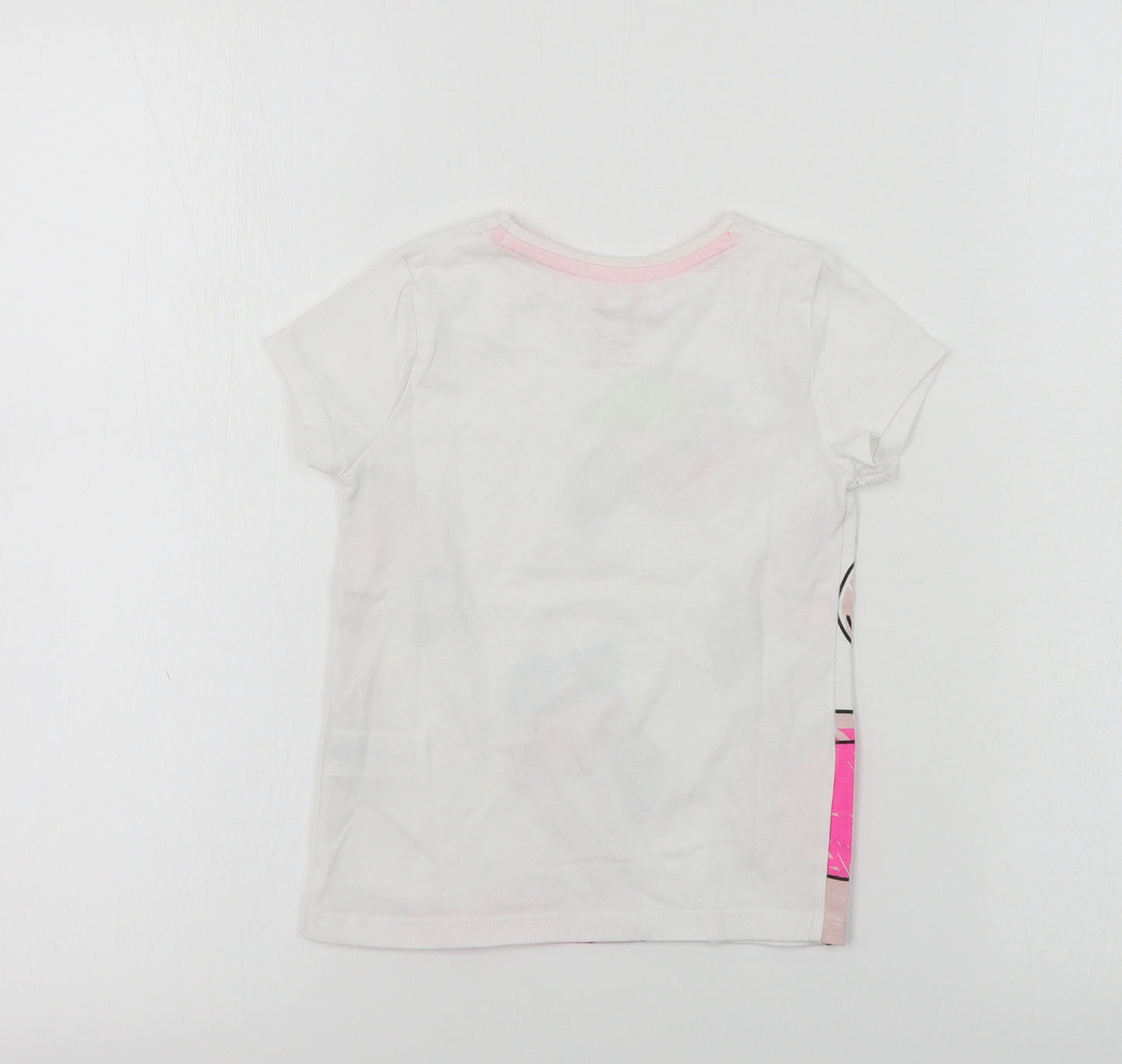F&F  Girls White Animal Print  Basic T-Shirt Size 3-4 Years