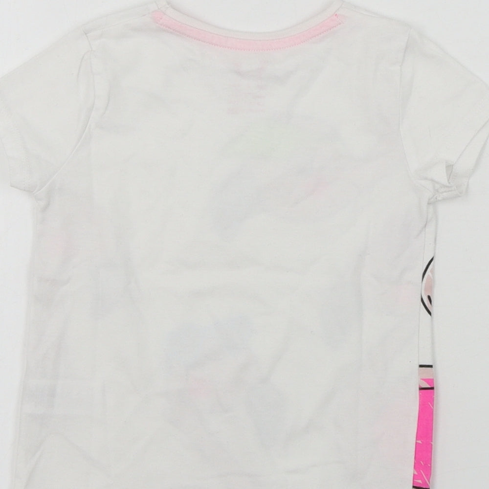 F&F  Girls White Animal Print  Basic T-Shirt Size 3-4 Years