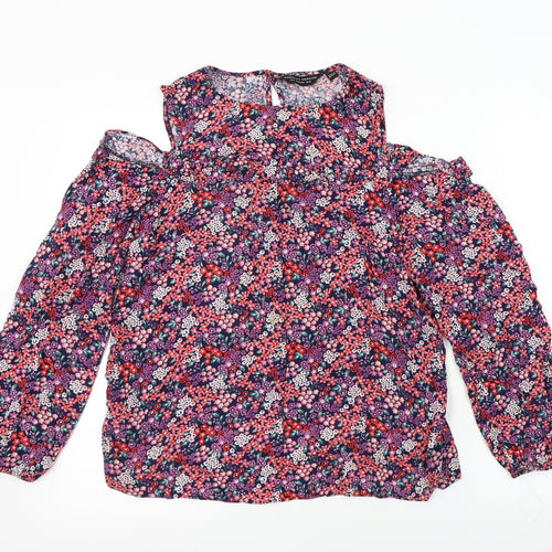Dorothy Perkins  Womens Pink Floral  Basic Blouse Size 10