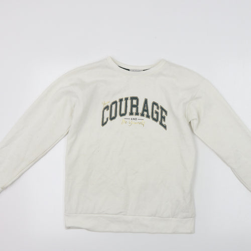 Primark  Girls White   Pullover Jumper Size 11-12 Years