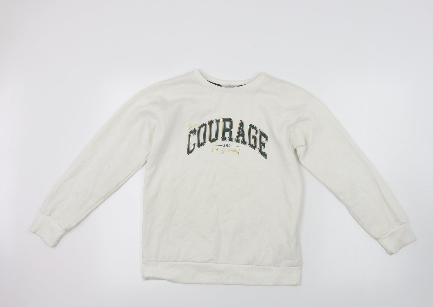 Primark  Girls White   Pullover Jumper Size 11-12 Years