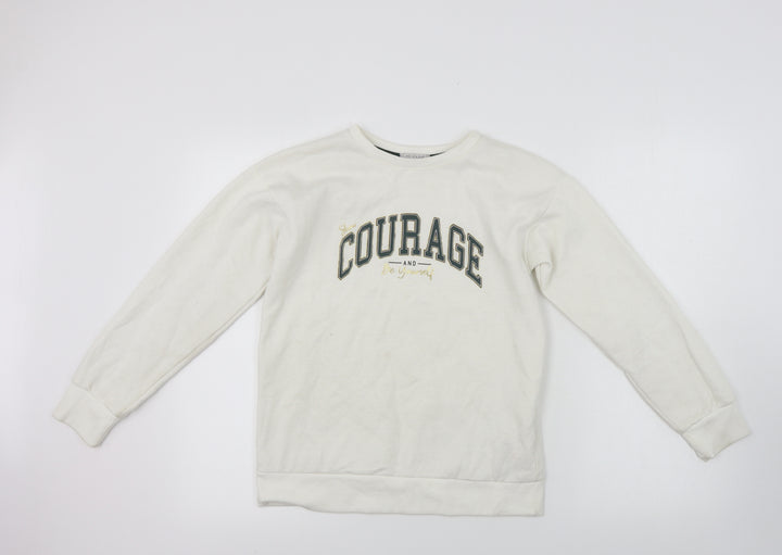 Primark  Girls White   Pullover Jumper Size 11-12 Years