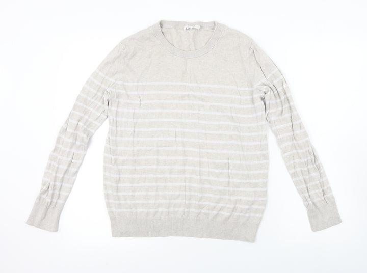 Gap Mens Beige Striped Pullover Jumper Size M