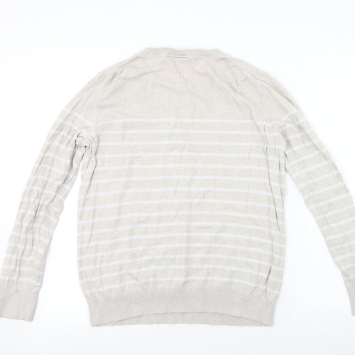 Gap Mens Beige Striped  Pullover Jumper Size M