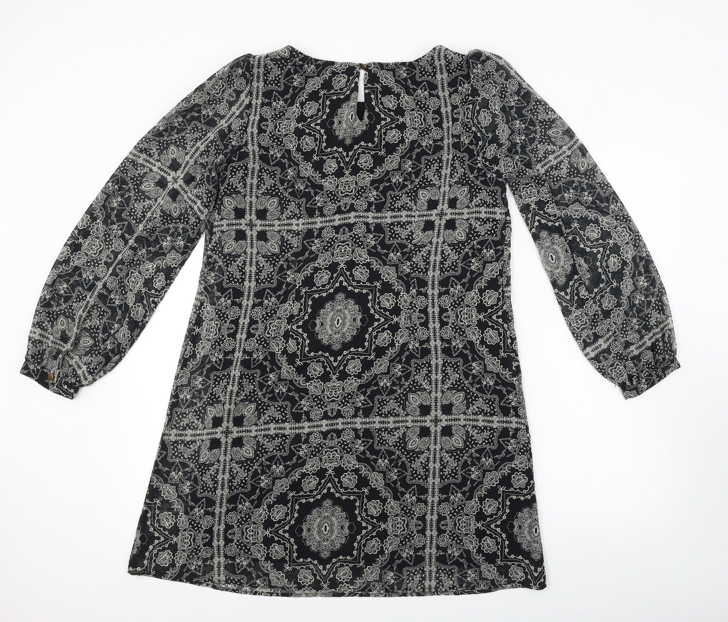 Atmosphere  Womens Black Geometric  A-Line  Size 10