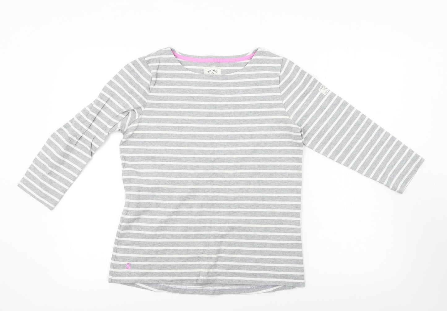 Joules Womens Green Striped  Basic T-Shirt Size 10