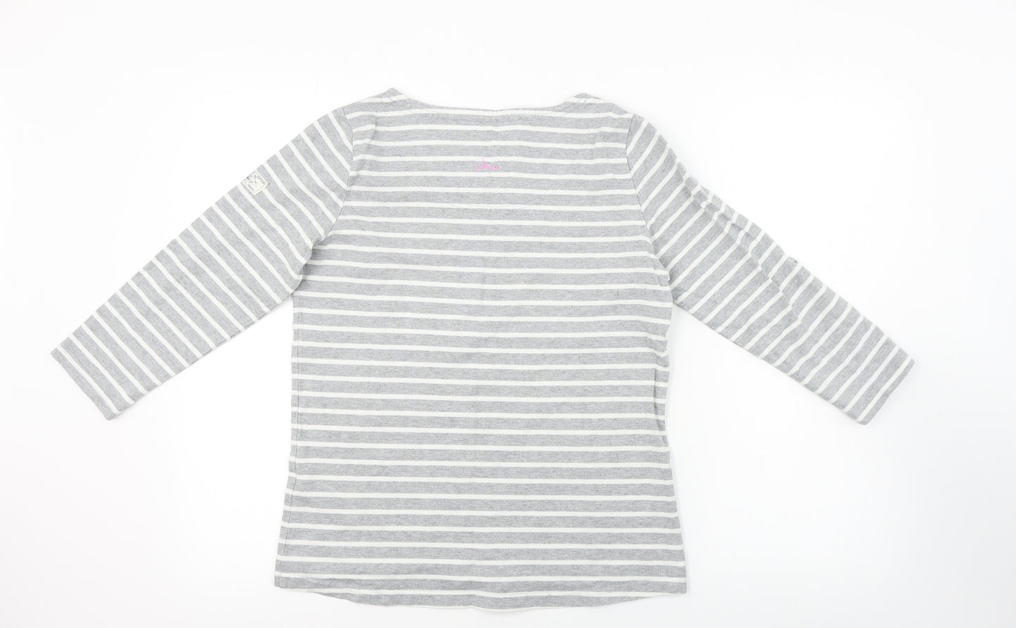 Joules Womens Green Striped  Basic T-Shirt Size 10