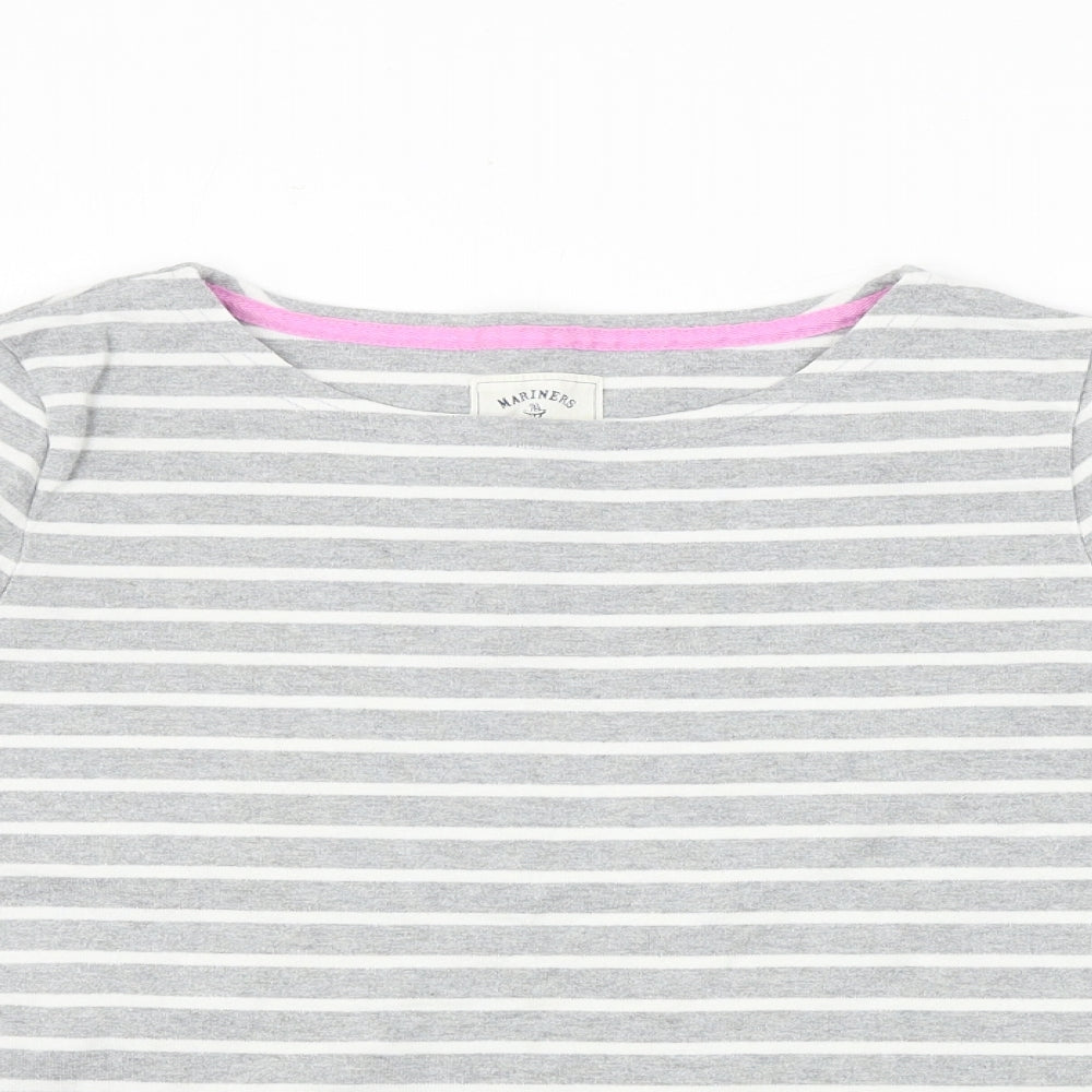 Joules Womens Green Striped  Basic T-Shirt Size 10