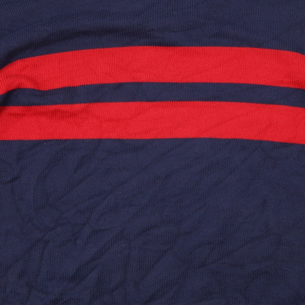 Crew Clothing Mens Blue Striped  Pullover Jumper Size L