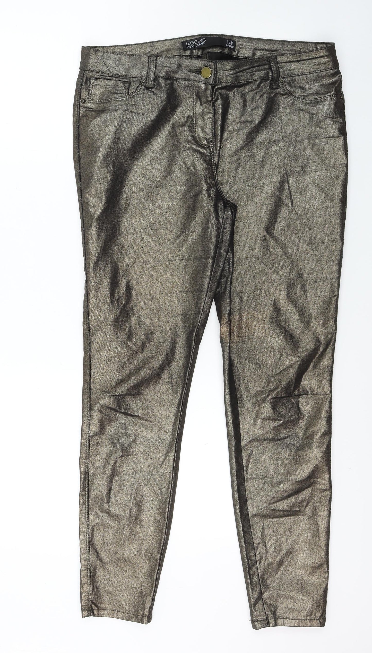 NEXT  Womens Gold   Jegging Jeans Size 14 L25 in