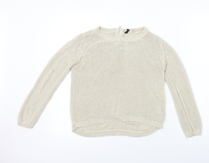 H&M Womens Beige Pullover Jumper Size XS