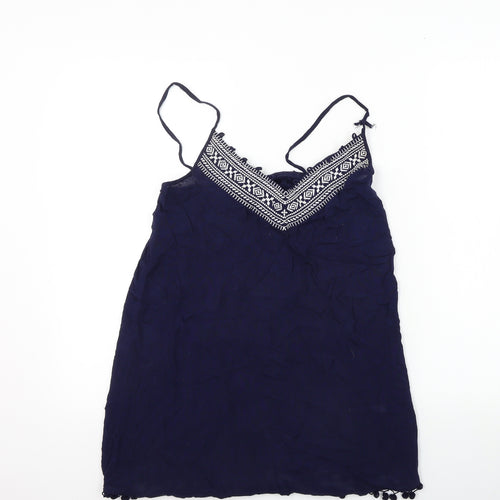 George  Womens Blue Paisley  Basic Tank Size 8
