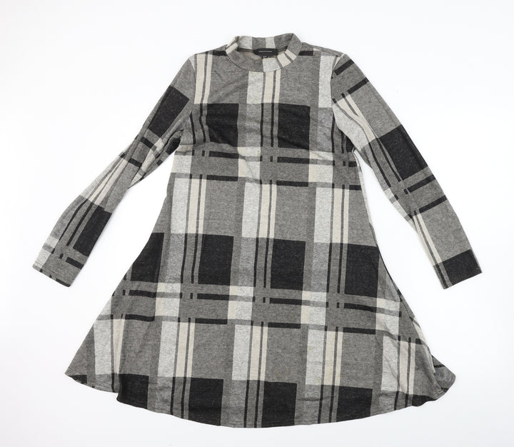 Atmosphere Womens Grey Check A-Line Size 8