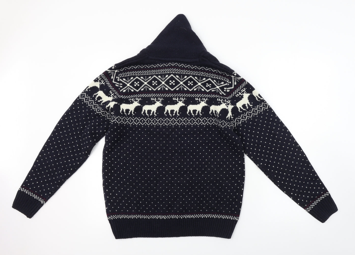 NEXT Mens Blue Geometric  Pullover Jumper Size M