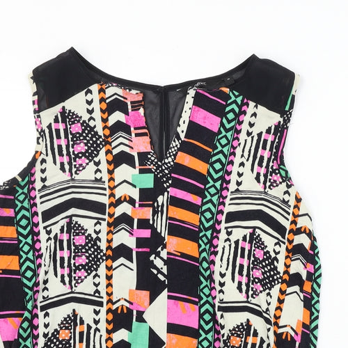 NEXT  Womens Black Geometric  Basic T-Shirt Size 10