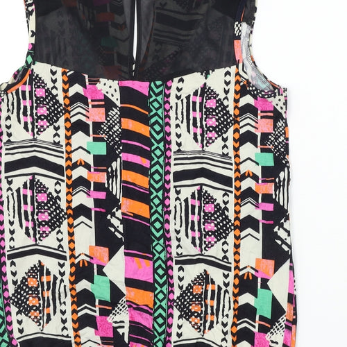 NEXT  Womens Black Geometric  Basic T-Shirt Size 10