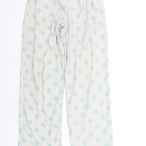 F&F Womens White Polka Dot  Top Pyjama Pants Size 8