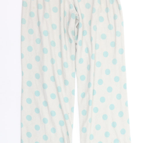 F&F Womens White Polka Dot  Top Pyjama Pants Size 8