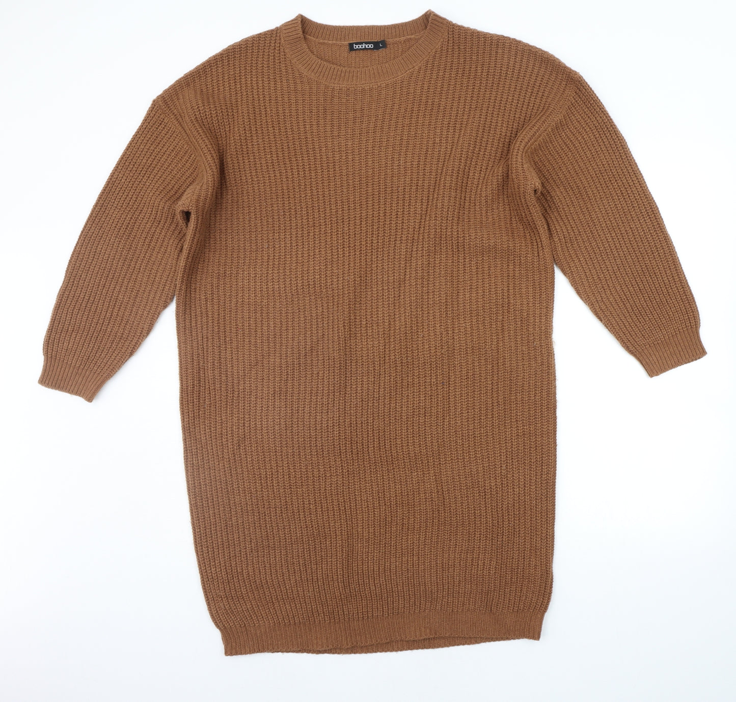 Boohoo Womens Brown   Jumper Dress  Size L