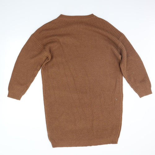Boohoo Womens Brown   Jumper Dress  Size L