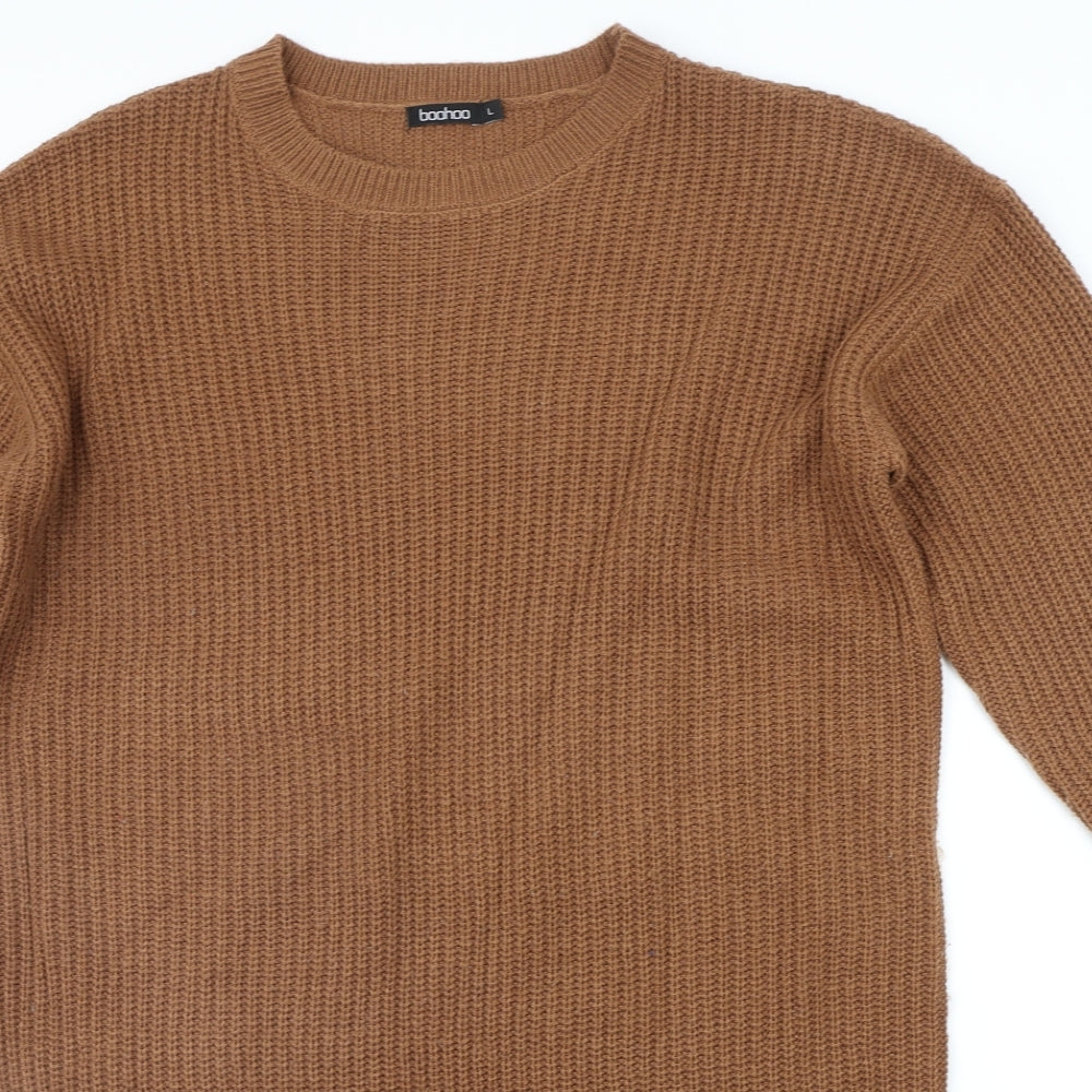 Boohoo Womens Brown   Jumper Dress  Size L