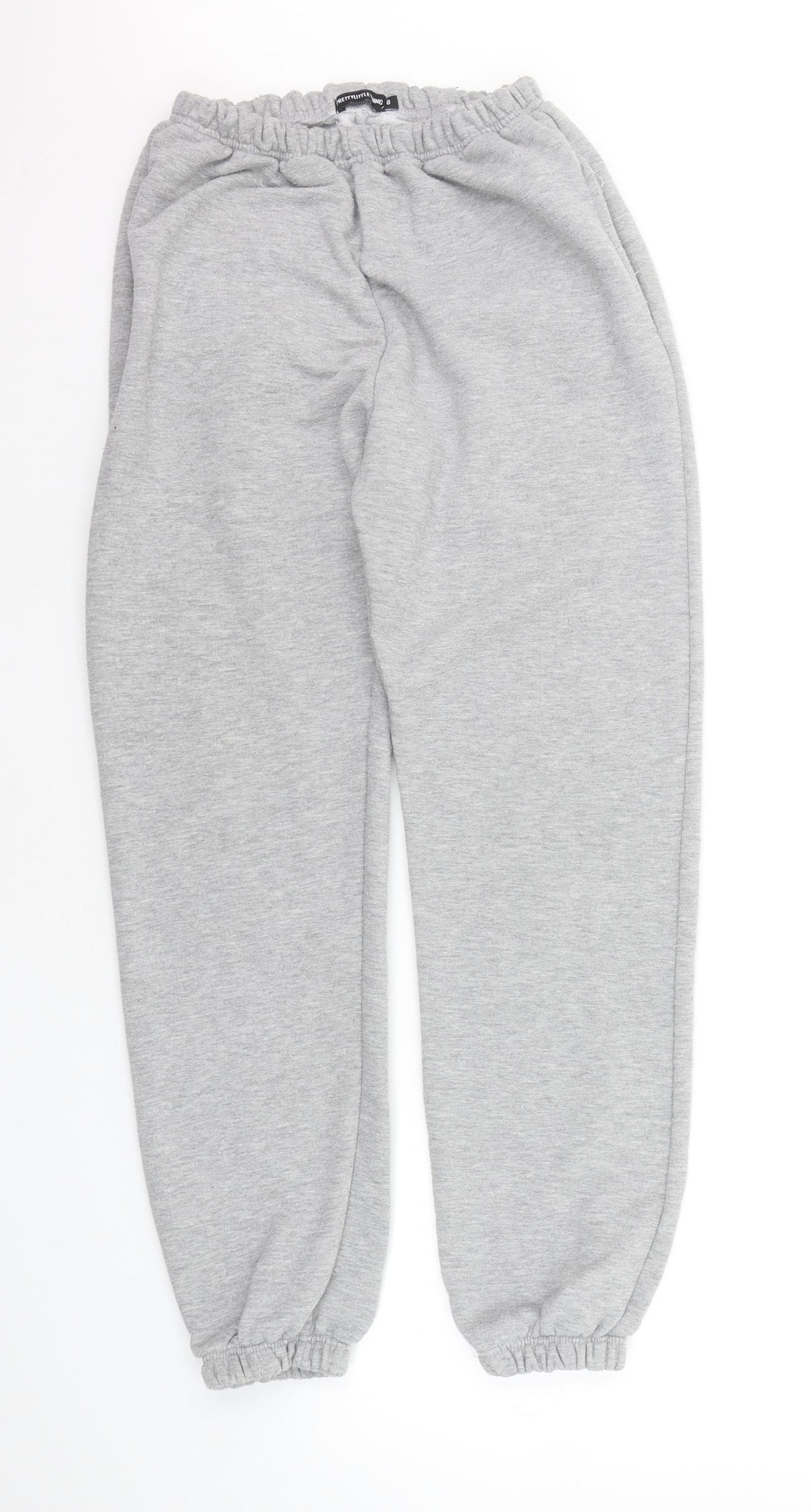 PRETTYLITTLETHING Womens Grey   Jogger Trousers Size 8 L25 in