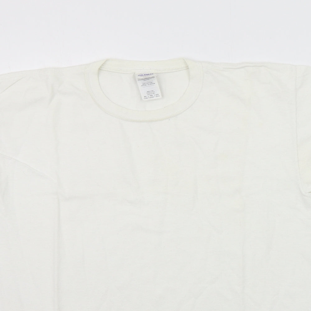 Gildan Mens White    T-Shirt Size XL