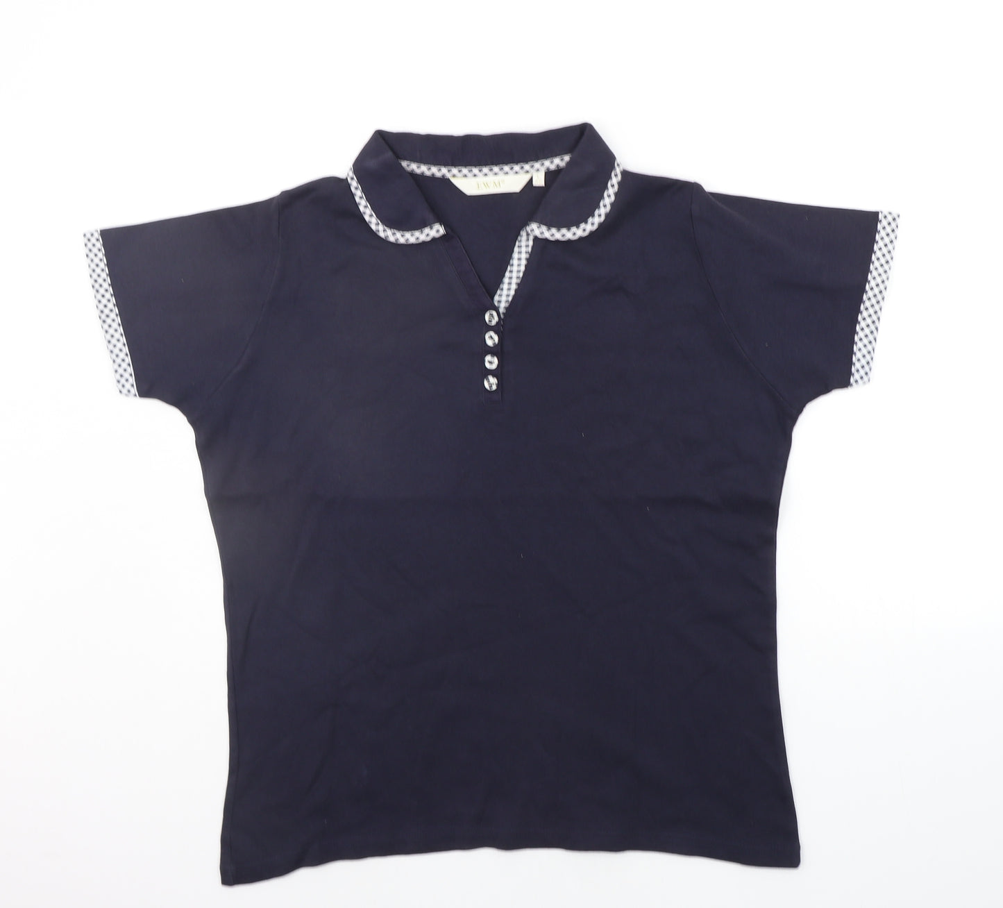 EWM Mens Blue Houndstooth   Polo Size L
