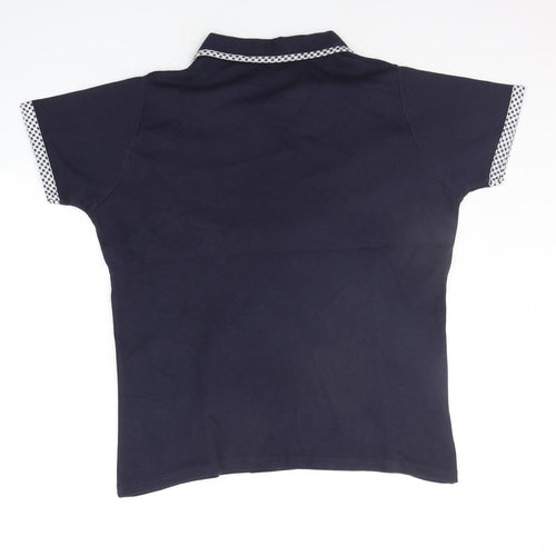 EWM Mens Blue Houndstooth   Polo Size L