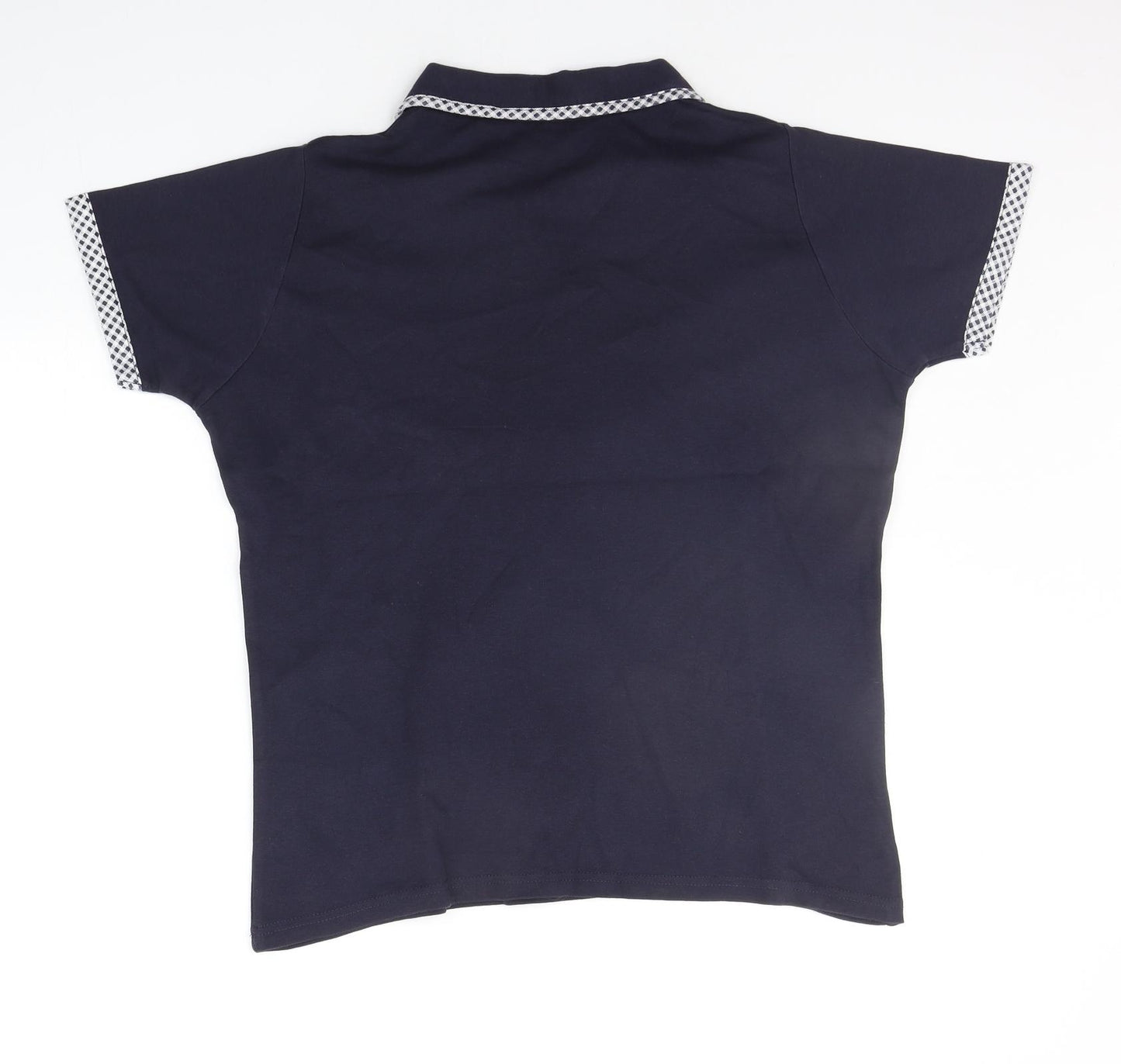 EWM Mens Blue Houndstooth   Polo Size L