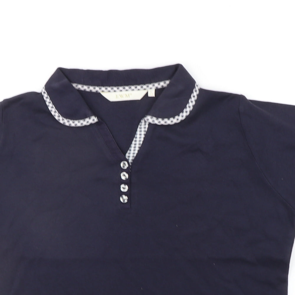 EWM Mens Blue Houndstooth   Polo Size L