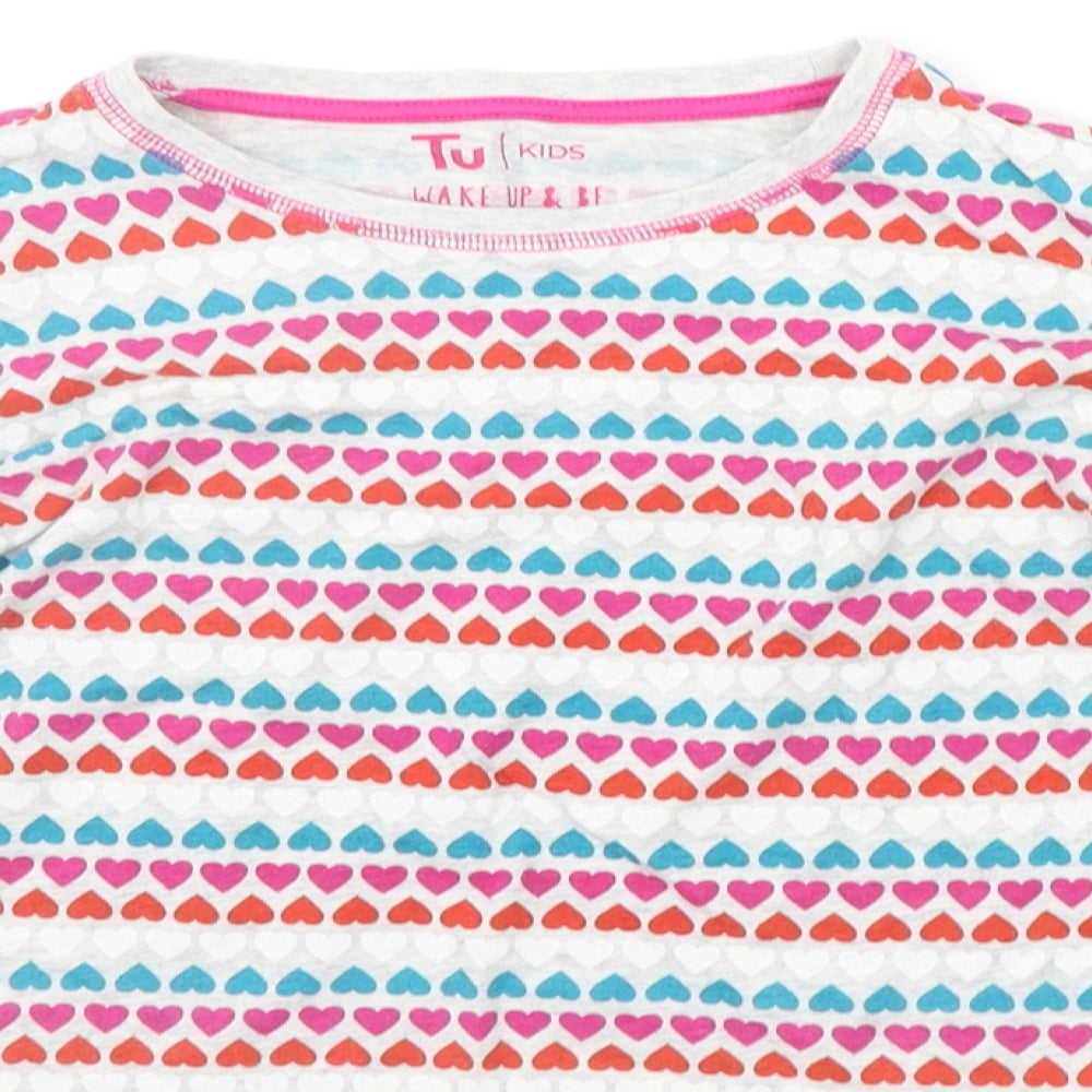 TU Girls Grey Geometric  Top Pyjama Top Size 11-12 Years